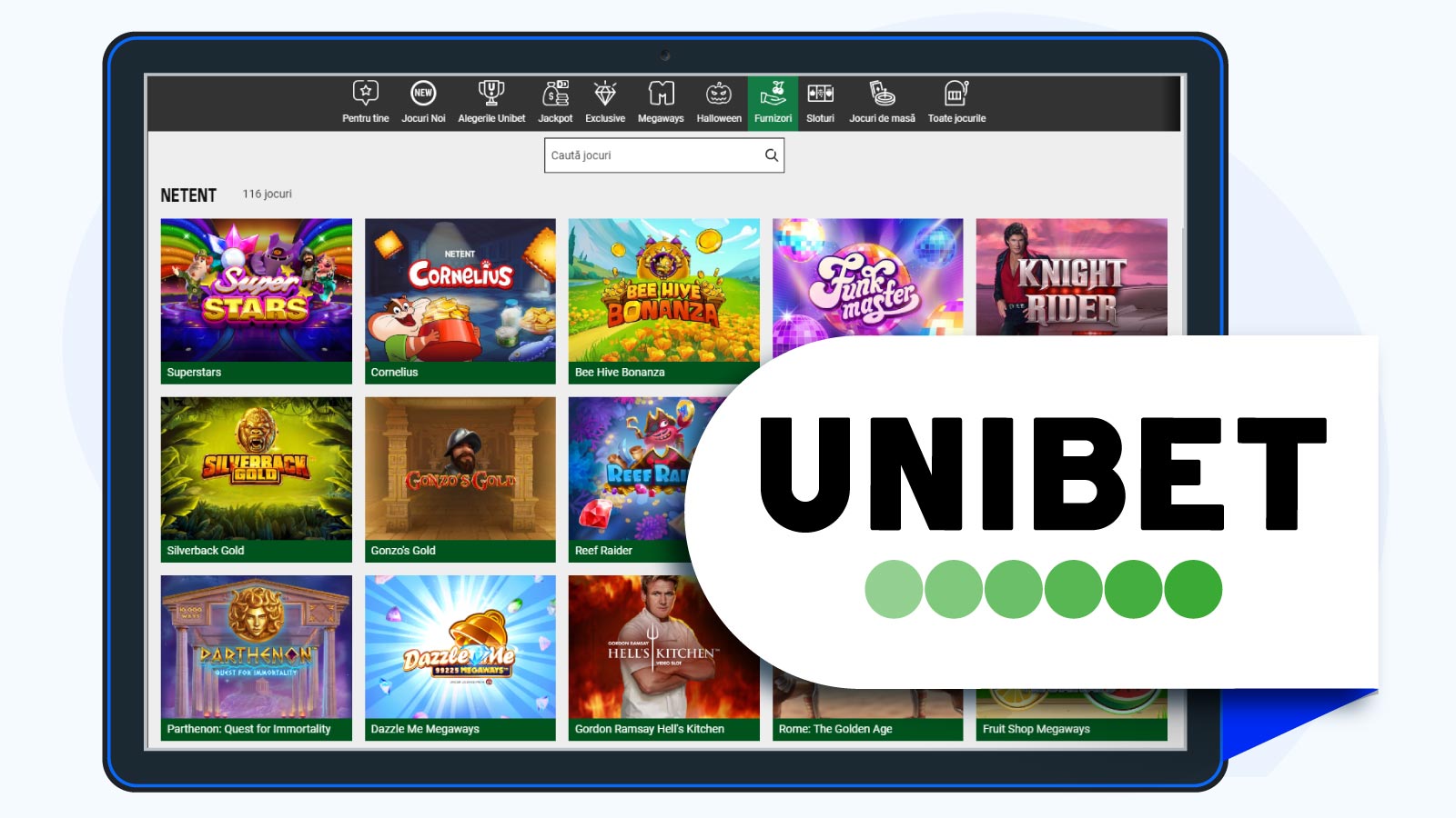 Unibet Cazino Online cu jocuri NetEn