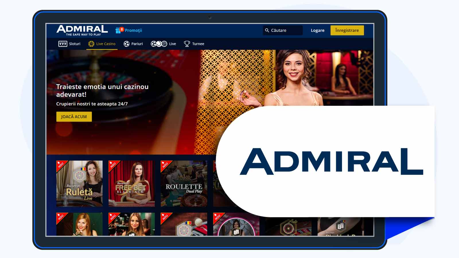 Admiral – Cel mai bun casino live pentru experiența de live dealer