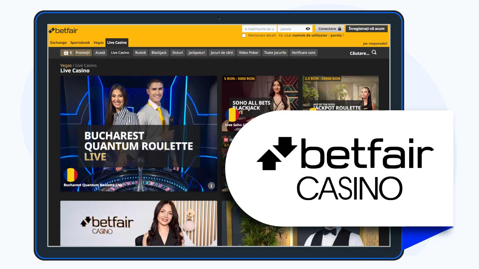 Betfair – Cel mai bun live casino online pentru pariuri