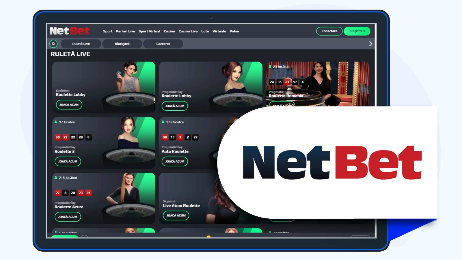NetBet – Cel mai bun live casino pentru aplicații