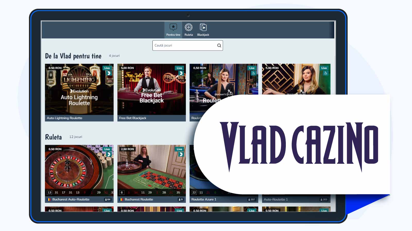 Vlad Cazino – Live casino de top pentru varietate de jocuri