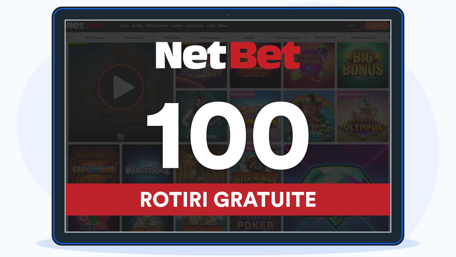 Netbet - 100 de Rotiri gratuite la validare