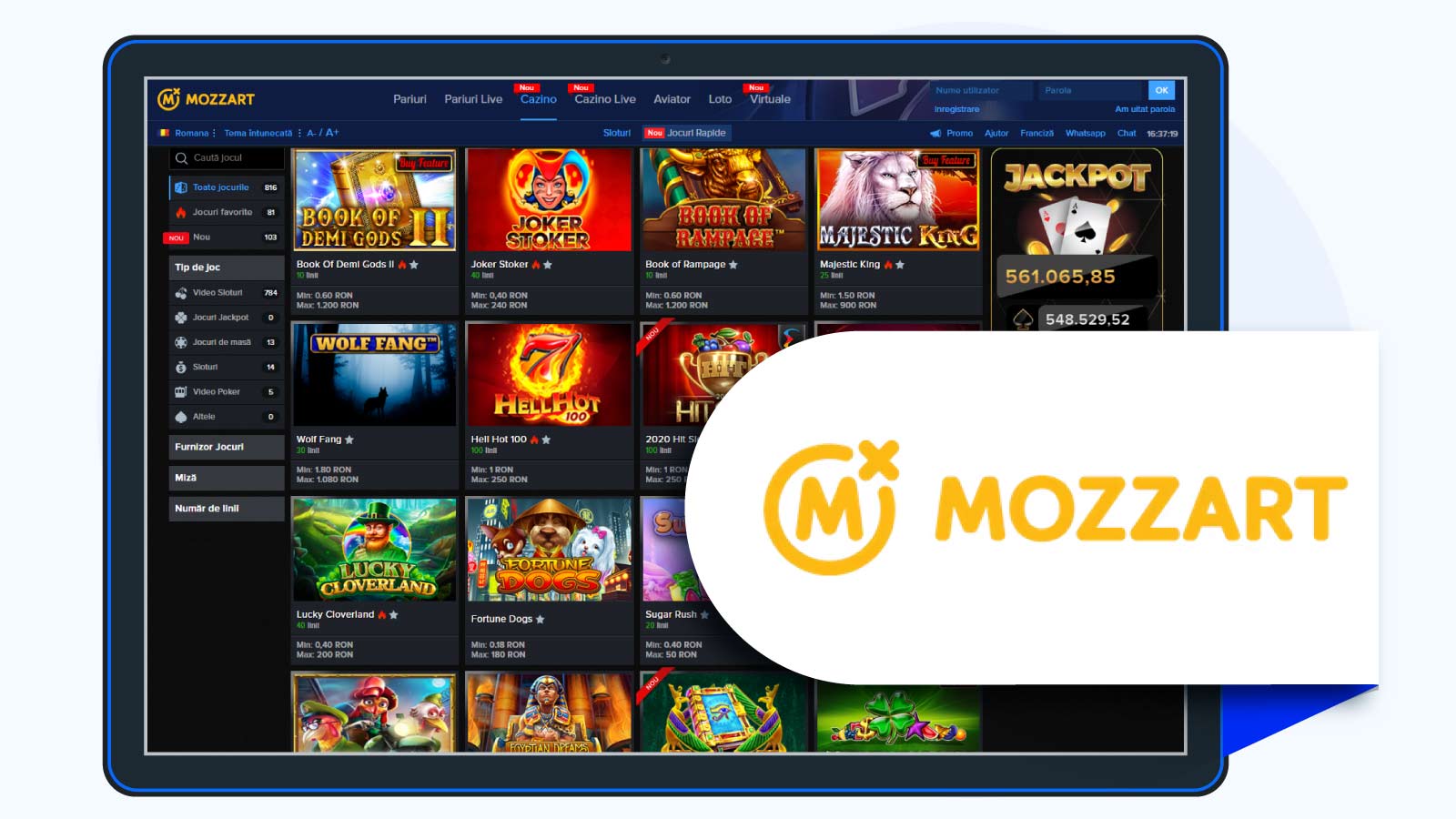 Mozzart Casino (lansat în 2020) –În Top Cazinouri Online Noi